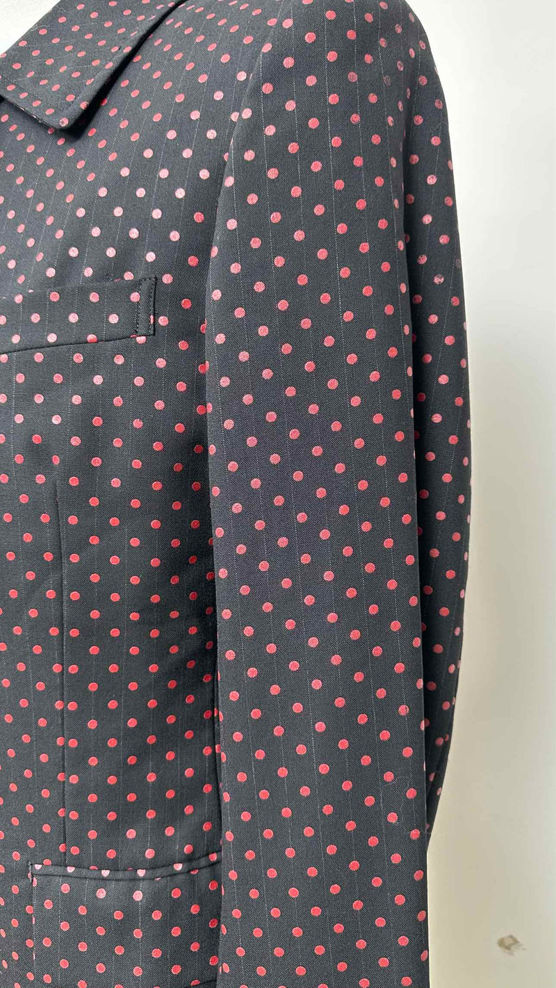 Comme Des Garçons Polka-dot/ Pin-stripe Coat