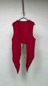 Issey Miyake Chain-stitching Long Vest