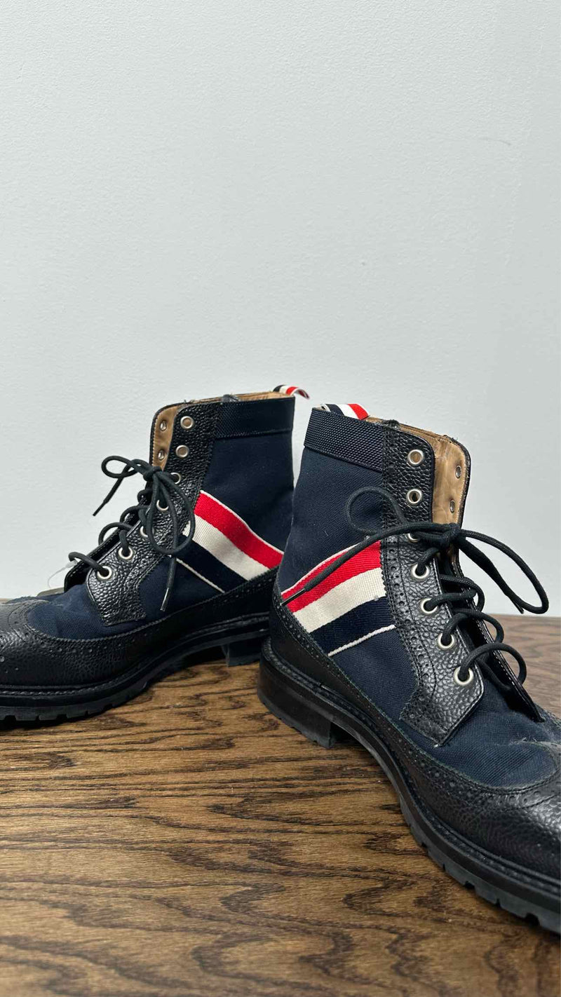 Thom Browne Canvas Hybrid Wingtip Boots