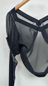 Acne Studios L/S Cut-out Sleeve Sheer Silk Blouse