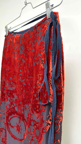 Marine Serre Geotic Devore Velvet Midi Wrap Skirt