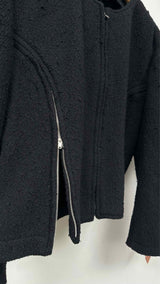 Comme Des Garcons Zip-detailed Wool Collarless Zip-up Jacket