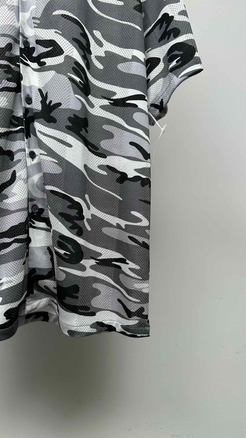 Balenciaga S/S Oversized Camo Mesh Shirt