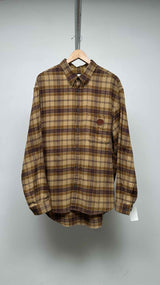 Gucci Leather Logo Oversized Plaid Shirt