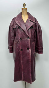 Miu Miu Oversized Distressed Leather Coat