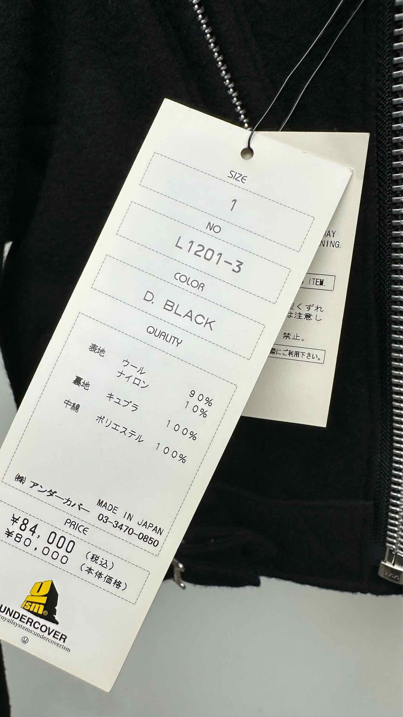 Undercover Cropped Padded  Layered-wool Biker Jacket