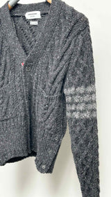 Thom Browne Cable Knit Cropped Cardigan