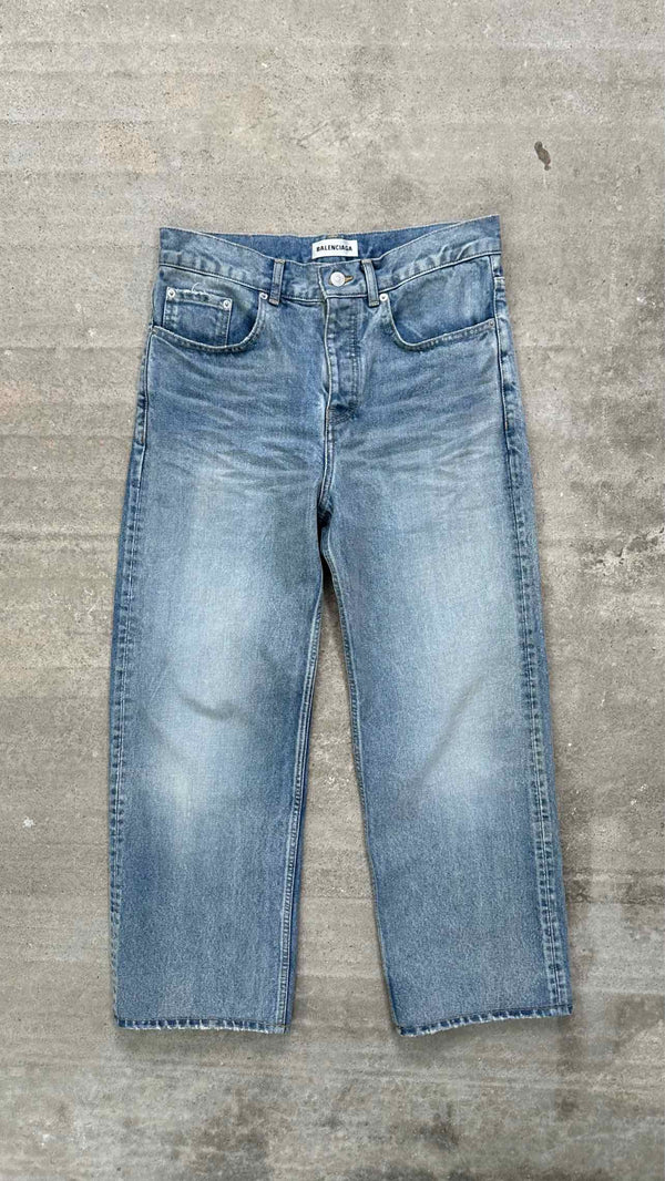 Balenciaga Distressed Wide Jeans