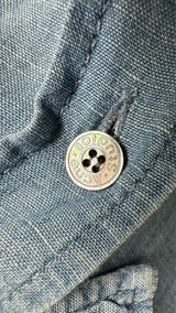 Acne Studios Back Logo Stamp Denim Linen Shirt