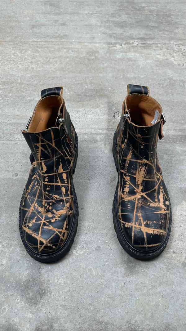 Margiela Scratch-detailed Buckled Ankle Boots