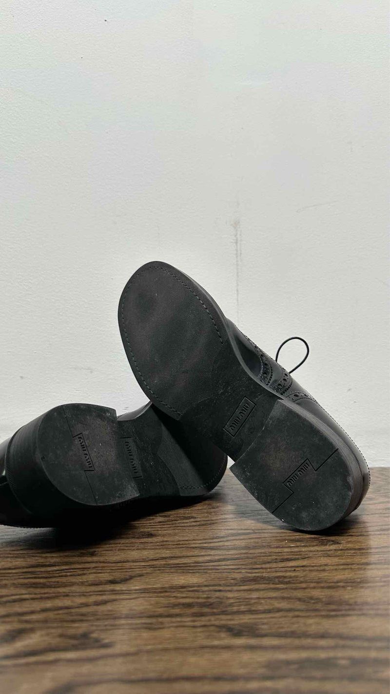 Miu Miu X Church's Wing-chip Leather Shoes