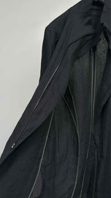 Devoa Zip-up Linen Long Coat