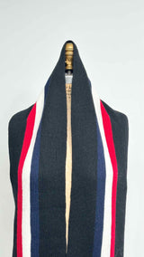Moncler Fringe Tricolor Scarf