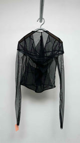 Rick Owens Lilies L/S Mesh Cropped Zip-Up Hoodie