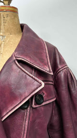 Miu Miu Oversized Distressed Leather Coat
