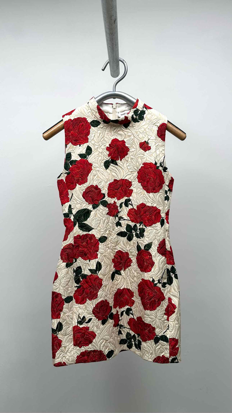 Saint Laurent Jacquard Rose N/S Dress