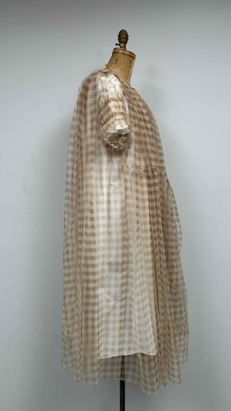 Chika Kisada Check Mesh Covered Wide Dress