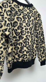 CELINE Inside-out V-neck Leopard Sweater