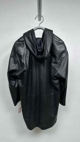 Courreges Leather Duffle Hooded Coat