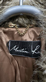 Martin Rose Patched Faux-fur Coat