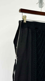 Zucca Wool Knit-Panel Skirt