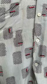 Vintage S/S Geometric-printed Silky Shirt