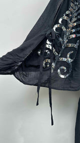 PRADA Sequim-embellished Drawstring Silk Dress