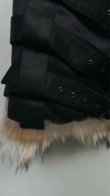 Zucca Multi-Belted Fur-lined Cape