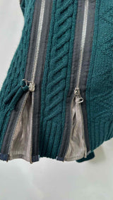 Jean Paul Gaultier X Sacai Multi-zip Detailed High-neck Cable Sweater