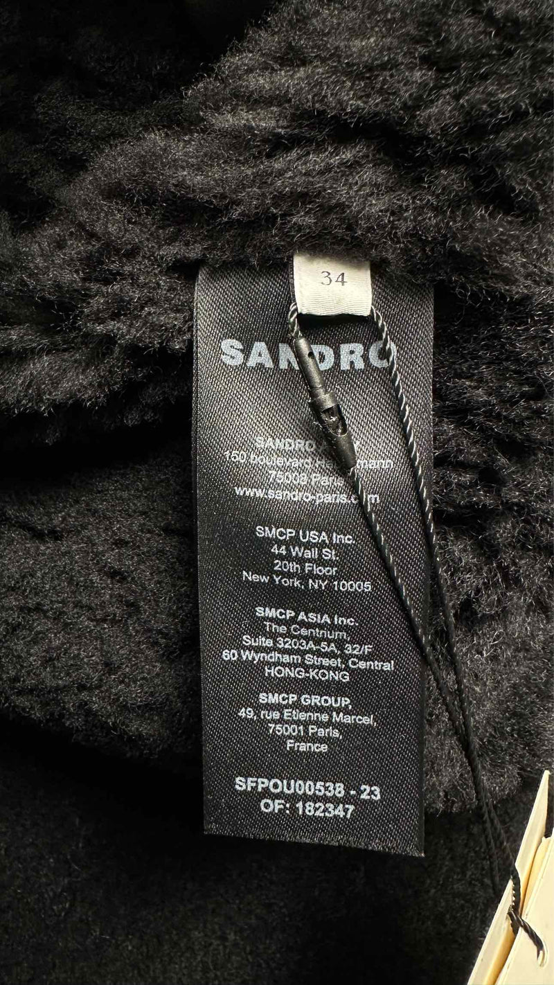 Sandro Shearling Short Coat
