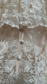 Sea Front-embroidered V-neck Top