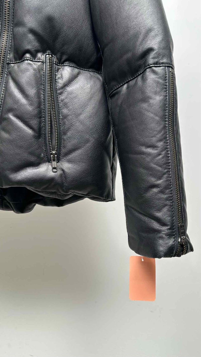 Helmut Lang Leather Down Jacket