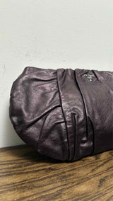 PRADA Vitello Leather Mordore Clutches Bag