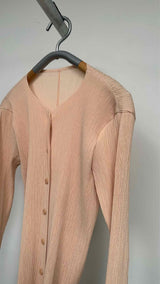 Issey Miyake Pleated Long Cardigan