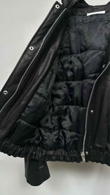 Helmut Lang Hooded Quilted-lining Leather Jacket