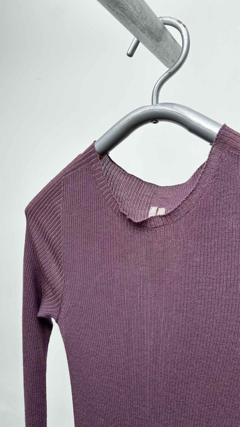 Rick Owens L/S Rib Knit Side-slit Dress