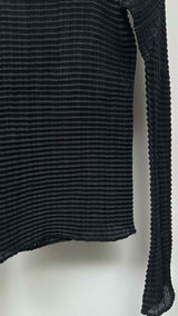 Issey Miyake L/S High-neck Pleated Top
