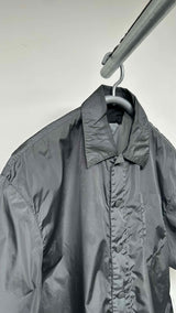 PRADA S/S Back-triangle-patch Nylon Shirt