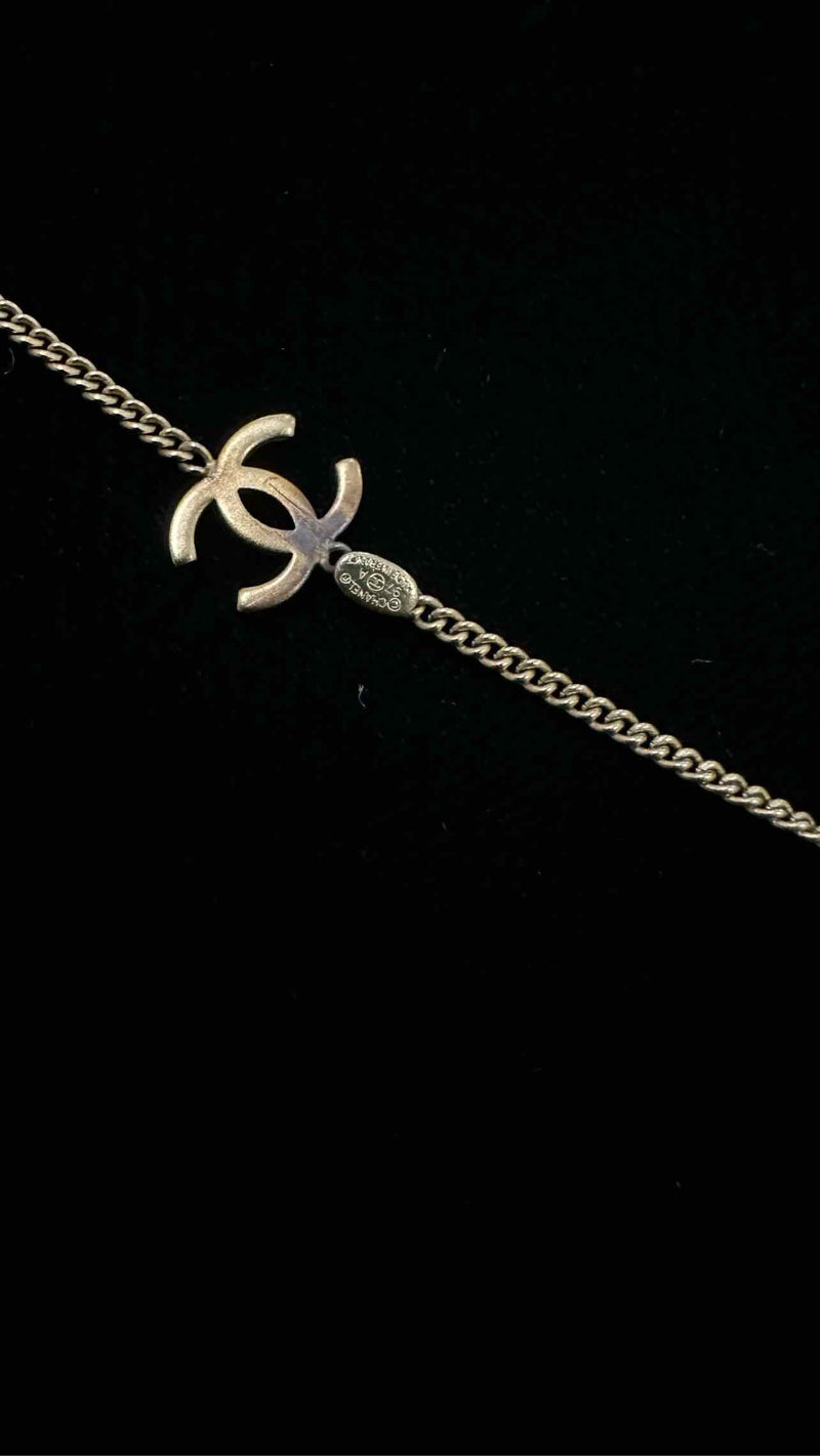 Chanel Stone Logo Long Necklace