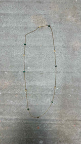 Chanel Stone Logo Long Necklace
